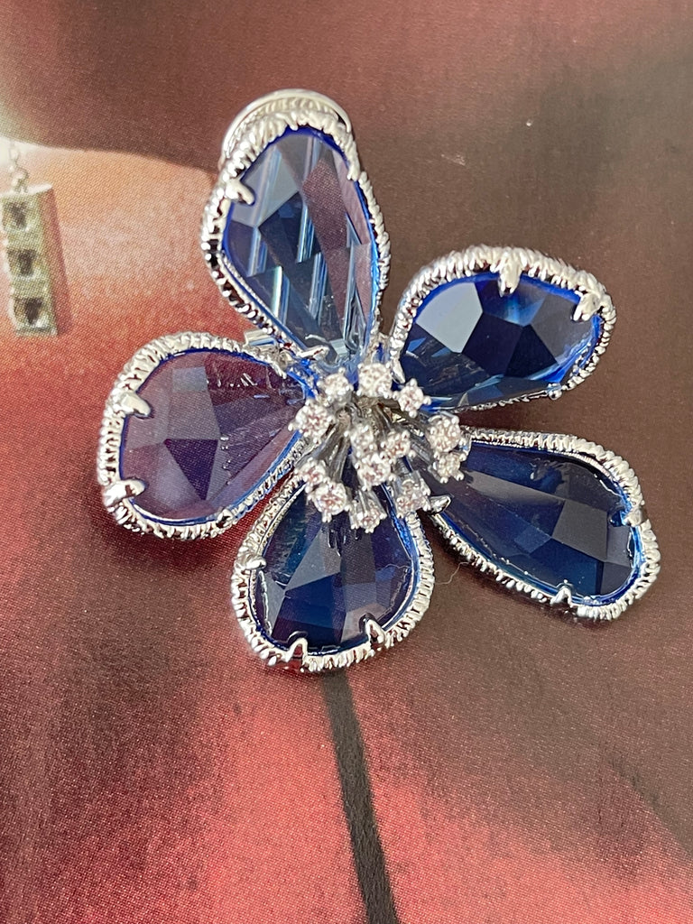 Earring Blue Flower